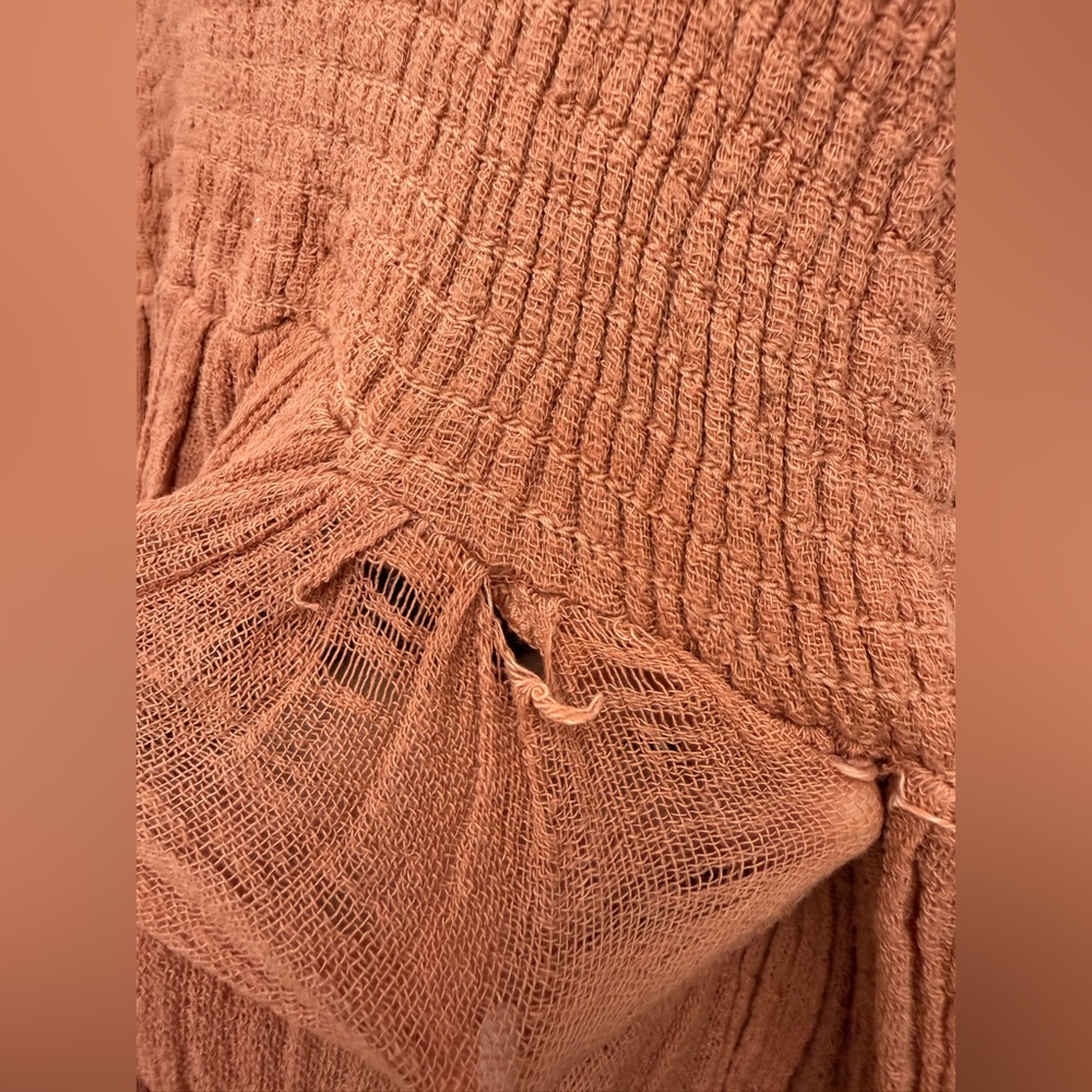 Jen’s Pirate Booty Lapis Rust Boho Maxi Dress Long Sleeve Slit Festival | Size S - Picture 16 of 17
